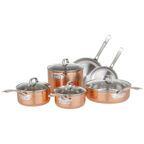 3-Ply Stainless Hammered Copper Clad 10-Piece Cookware Set | Viking | Everything Kitchens