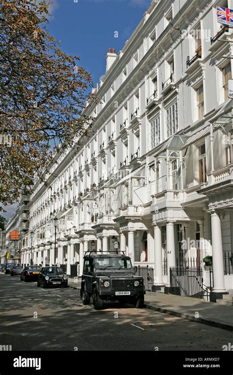 Row of expensive houses in Belgravia London Stock Photo - Alamy