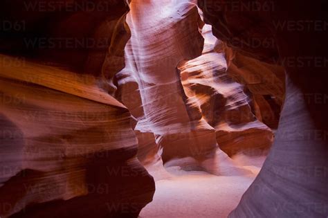 Eroded sandstone cave, Antelope Canyon, Page Arizona, USA stock photo