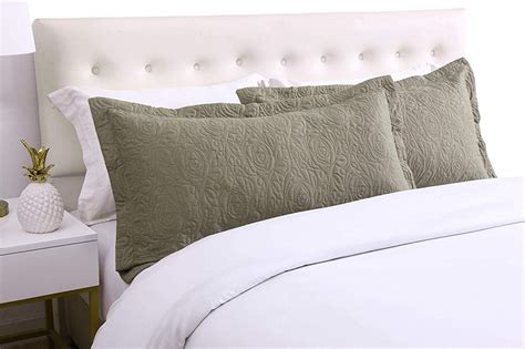 MarCielo 2-Piece Embroidered Pillow Shams, King Decorative Microfiber ...