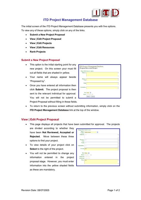 Project Management Database Template