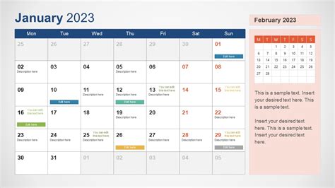 PowerPoint Template Calendar 2023