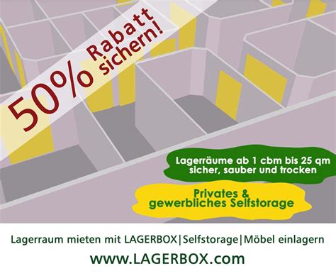 50% Rabatt bei vielen Standorten von LAGERBOX. Schnell zugreifen. Nur ...