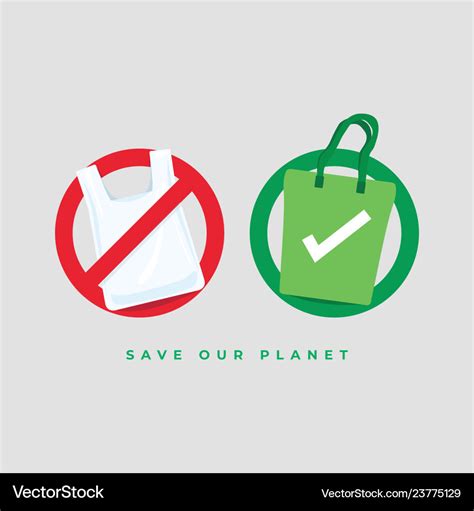 Say no to plastic bags and bring your own bag Vector Image