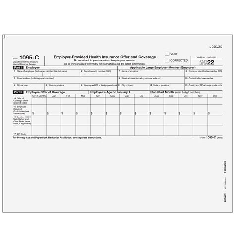 Affordable Care Act Form 1095-C Health Coverage