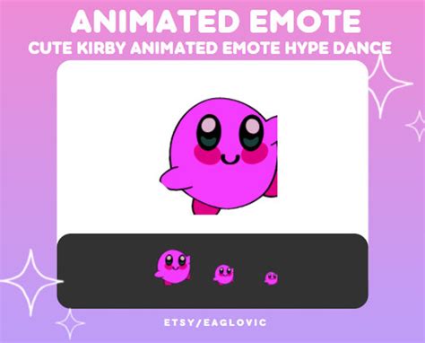 Animated Emote Kirby Hype Dance Colorful Emote Streamers | Etsy