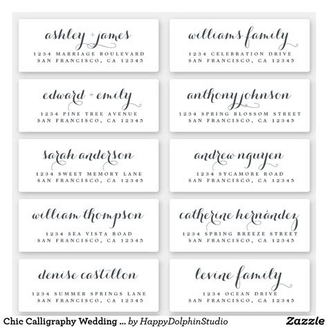 Wedding Guest Address Labels Template Free