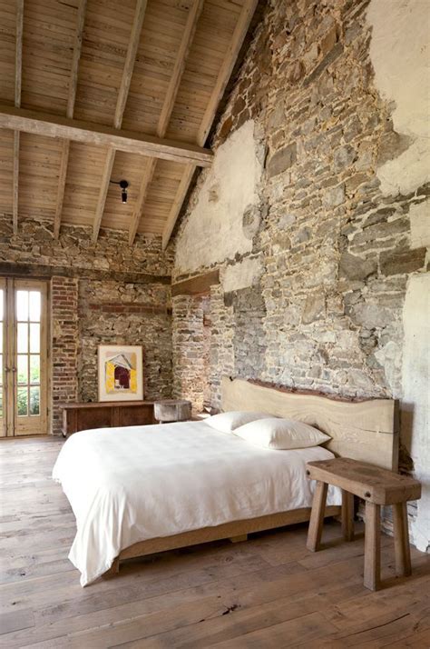 Elements Needed For Creating A Warm, Rustic Bedroom | Stone walls, Rustic wood and Ceilings