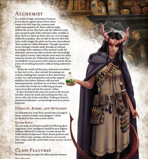 Classes - The 5E Alchemist | Alchemist, Dungeons and dragons homebrew ...