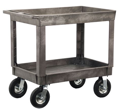 500 lb Load Capacity, 24 in x 36 in, Utility Cart with Deep Lipped Plastic Shelves - 401R92 ...