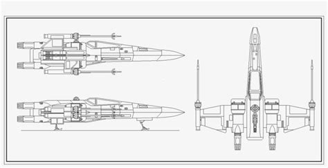 Vader's Tie Fighter - X Wing Blueprints - Free Transparent PNG Download ...