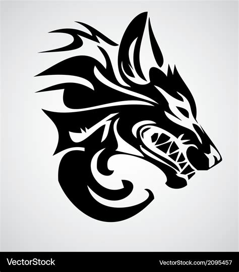 Tribal wolf Royalty Free Vector Image - VectorStock