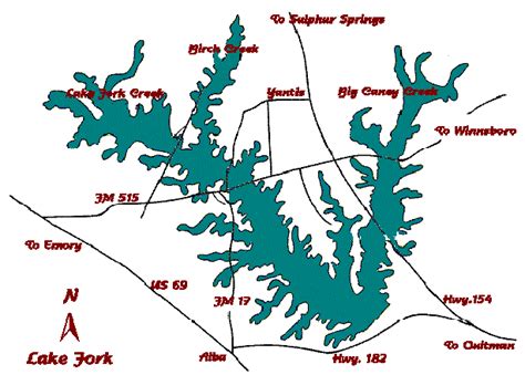 Map of Lake Fork, Texas