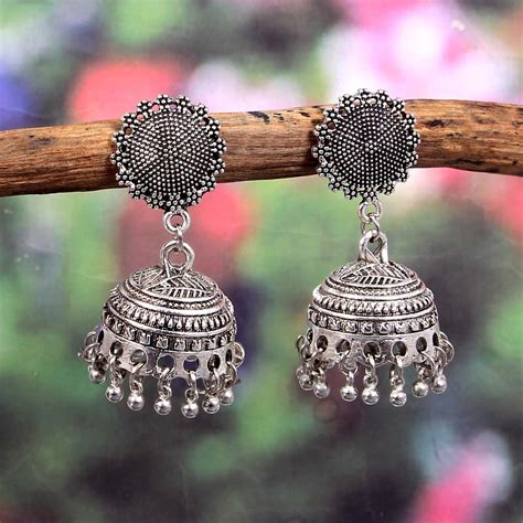 Oxidized Silver Plated Jhumka Earring | Indian Jewelry | Ethnic Jewelry ...