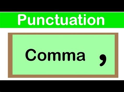 COMMA | English grammar | How to use punctuation correctly - YouTube