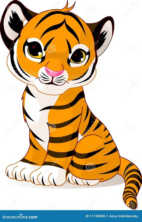 Cute tiger cub stock vector. Illustration of striped - 11743886