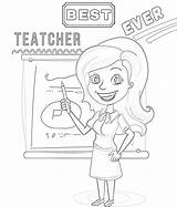 Best Teacher Ever Coloring Page  Pages Mimi Panda sketch template