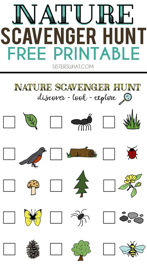 Nature Scavenger Hunt and Summer Adventures || Free Printable | Nature scavenger hunts, Nature ...