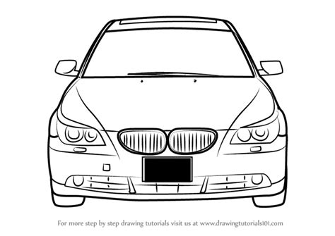 Step by Step How to Draw Car Front View : DrawingTutorials101.com