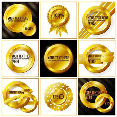 Gold Abstract Vector Set Of Backgrounds For Your Stock Vector - Illustration of isolated, light ...