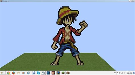 Luffy pixelart minecraft by keweh on DeviantArt