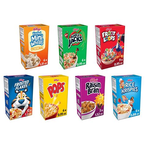 Kellogg's, Breakfast Cereal, Variety Pack, Variety Pack, 3.201 Lb, 48 ...