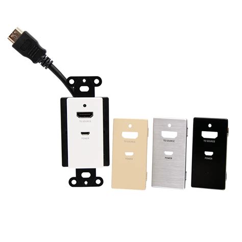 HDMI® Inline Extender Decorative Wall Plate with Interchangeable Wall Plate Covers - 4K 60Hz ...