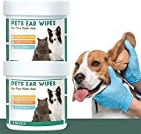 QUTOP 300 Pcs Dog Ear Cleaner Wipes - Pre-moistened Cleansing Wipes to Dissolve Wax Build-up ...