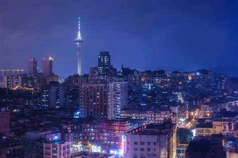 Night View of Macau Tower in Twilight Time Editorial Photo - Image of ...