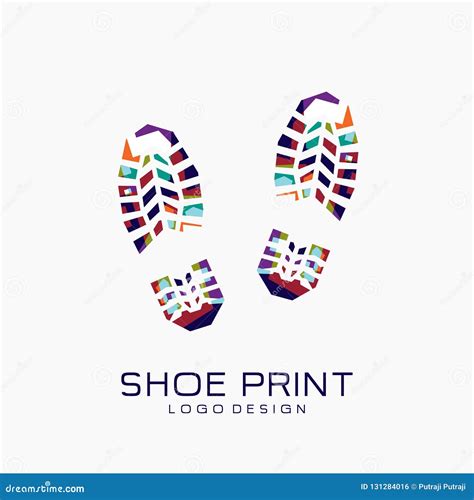 Shoe Print Logo. Color Shoe Print Stock Vector - Illustration of indent, active: 131284016