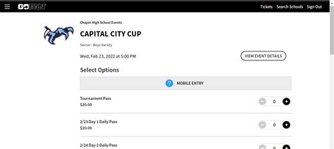 Tickets - CAPITAL CITY CUP