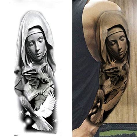 Buy Full Arm Temporary Tattoo,Virgin Mary Jesus Waterproof Temporary ...