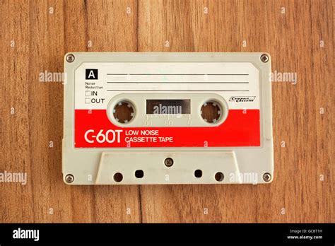 Vintage Cassette tape on wooden background, old technique Stock Photo - Alamy