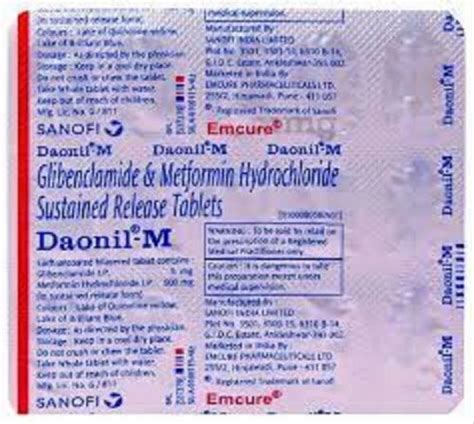 Daonil M Tablets at Rs 90/stripe in Nagpur | ID: 2850519054812