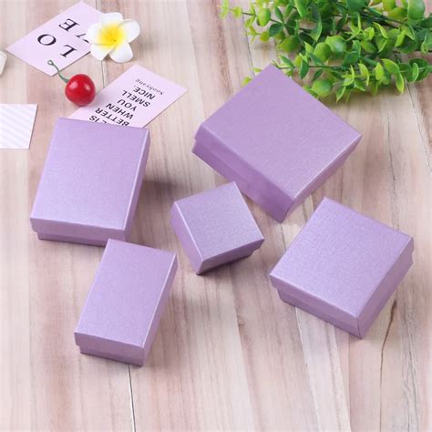 Ziris Gift Box 12 Pcs/Lot Wholesale Purple Kraft Paper Favour Boxes Fashion Design Bulk Necklace ...