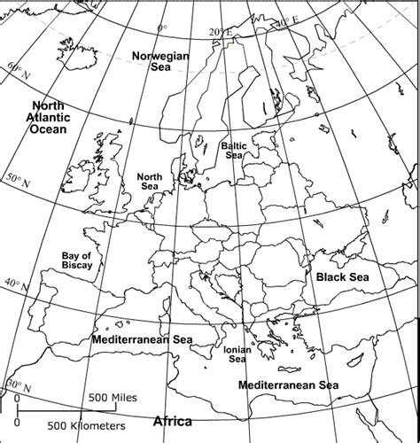 Outline Map Of Europe With Latitude And Longitude - Freddy Bernardine