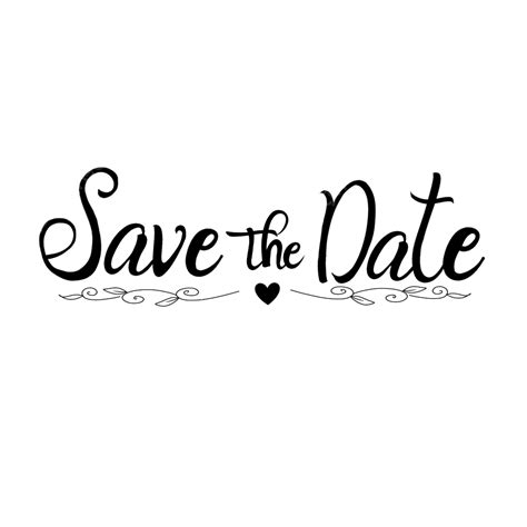 Save The Date Text Font Simple Flower Heart, Save The Date, Save The Date Font, Save The Date ...