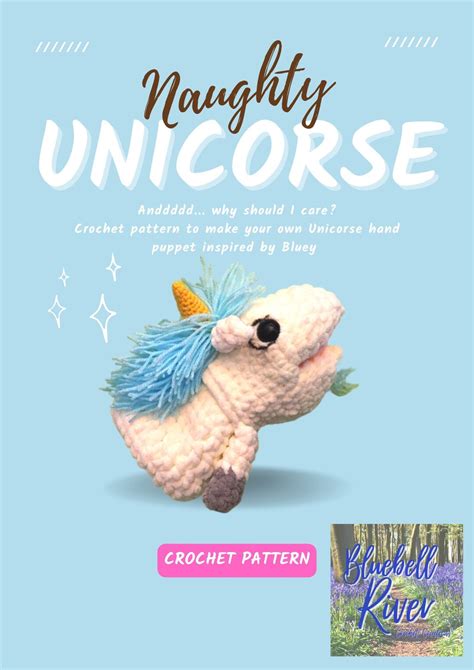 Naughty Unicorse Puppet Bluey Crochet PATTERN ONLY - Etsy