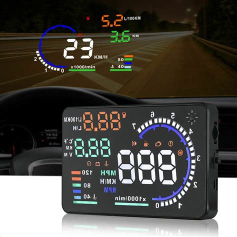 5.5" Universal Car Head Up Display HUD OBD2 MPH/ KM/h Speeding Warning - Walmart.com - Walmart.com