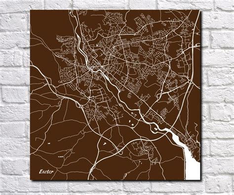 Exeter Street Map Print Map of Exeter City Street Map Exeter