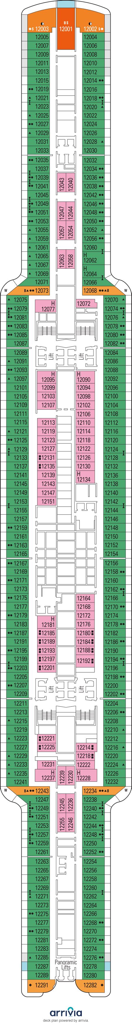 MSC Seashore Cabin 12151 - Category IR2 - Deluxe Interior Stateroom 12151 on iCruise.com