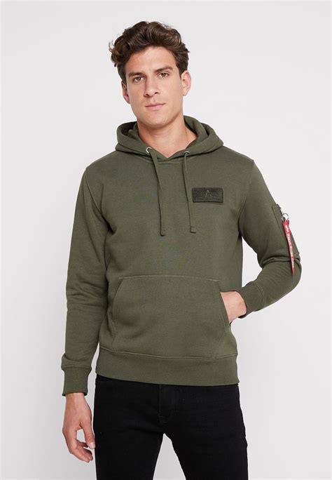 Alpha Industries Hoodie - dark green - Zalando.co.uk