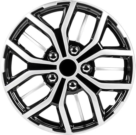 Pilot Automotive WH142-17S-B 17 Inch Super Sport Black and Silver Universal Hubcap Wheel Covers ...