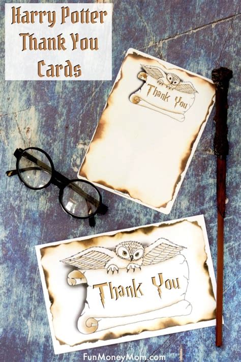 Harry Potter Thank You Cards (free printables) | Fun Money Mom