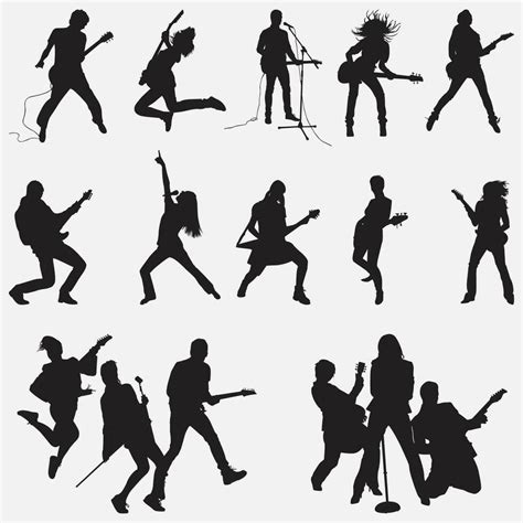 Rockstar Silhouette Set 36288738 Vector Art at Vecteezy