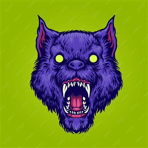 Premium Vector | Angry zombie wolf