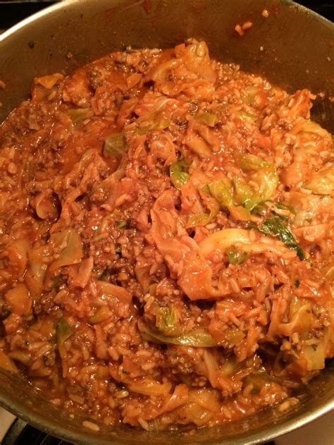 Halupki Casserole or (Stuffed Cabbage Casserole) | Food, Ground beef ...