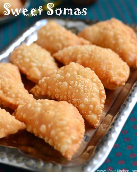 Sweet somas recipe (Somasi) | Diwali sweets recipes | Raks Kitchen | Indian Vegetarian recipes