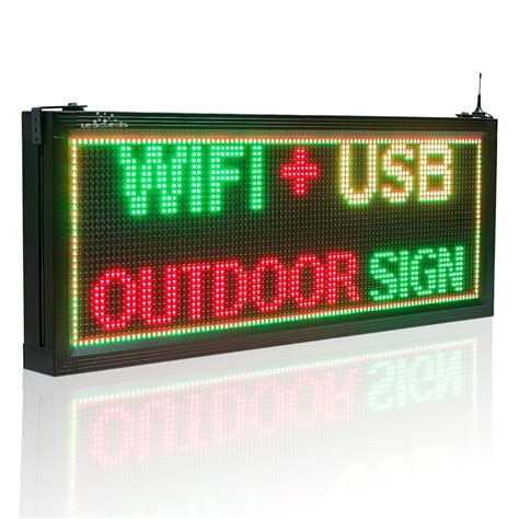 P10 Outdoor Waterproof LED Sign, Wifi Storefront Message Board, Open Sign Programmable Scrolling ...