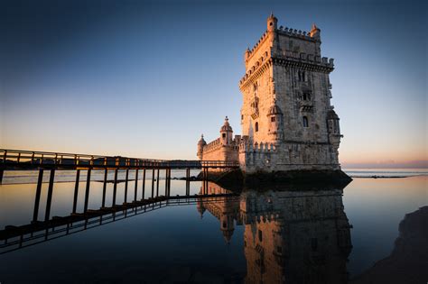 Fond d'écran : la tour, lever du soleil, Réflexions, Lisboa, Lisbonne ...